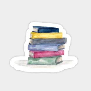 Watercolor Stack of Books Sticker